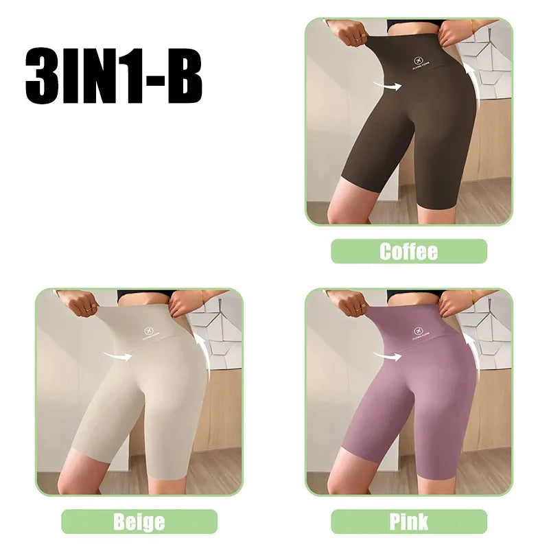 Women’s High Waist Sports Shorts – Gym, Yoga & Fitness Wear (M–XL)
