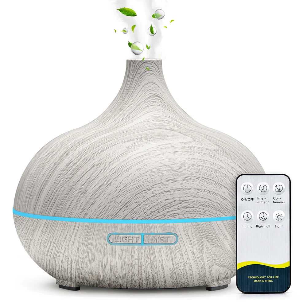 500ML Wood Grain Aromatherapy Diffuser with Remote