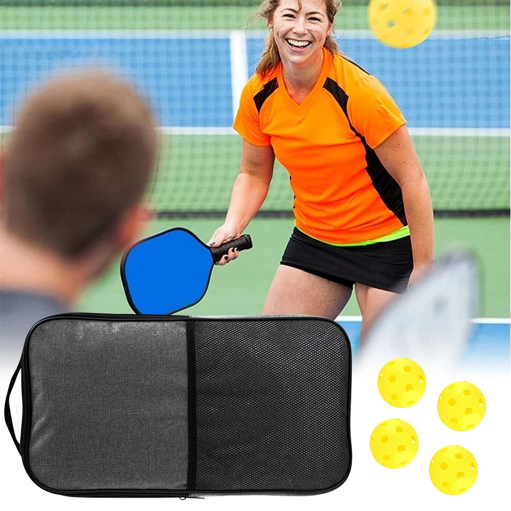 Pickleball Paddle Storage Bag Waterproof Pickleball Racket Holder Pickleball Paddle Case 4 Balls Racquet Cover Portable Bag
