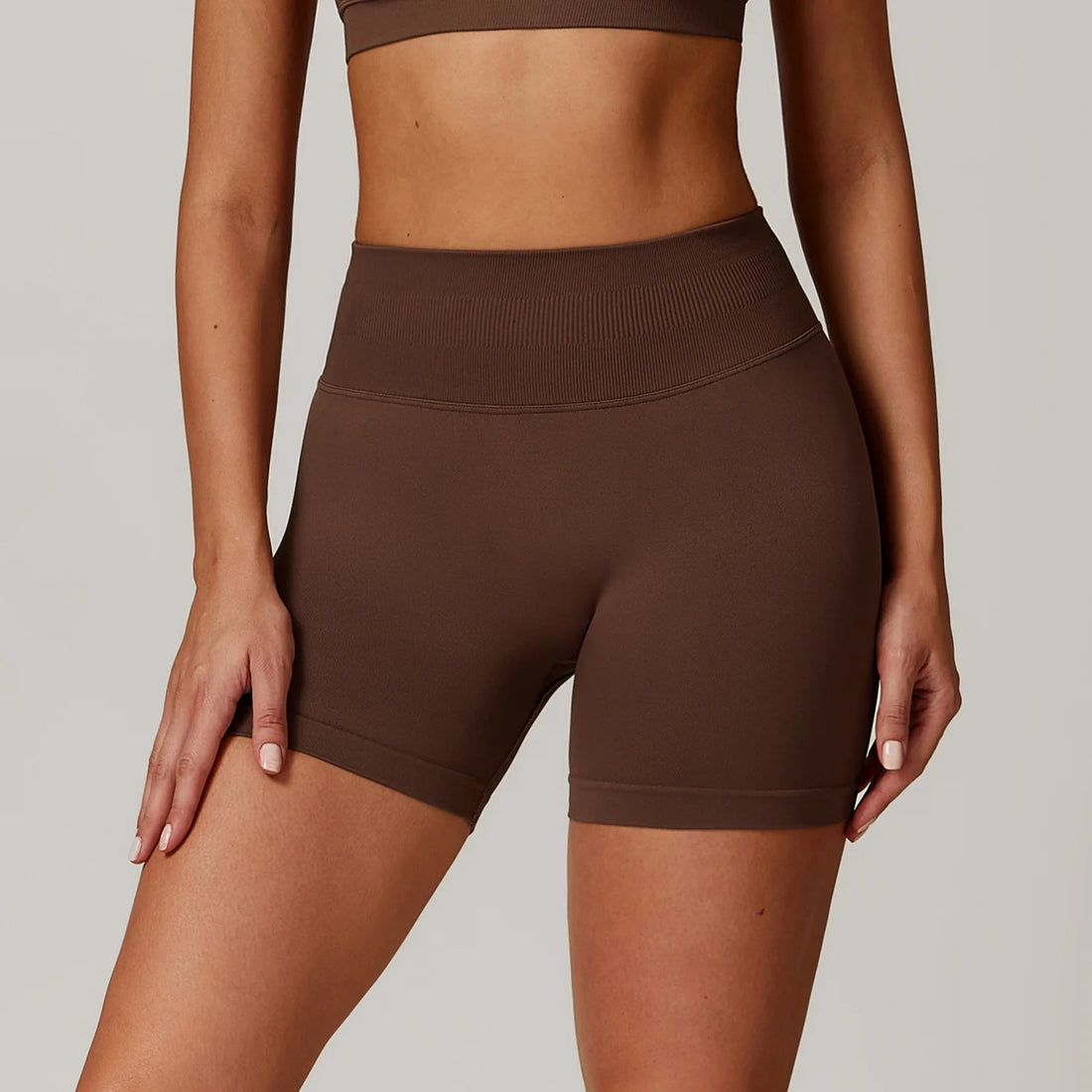 Women’s Ribbed High Waist Yoga Shorts