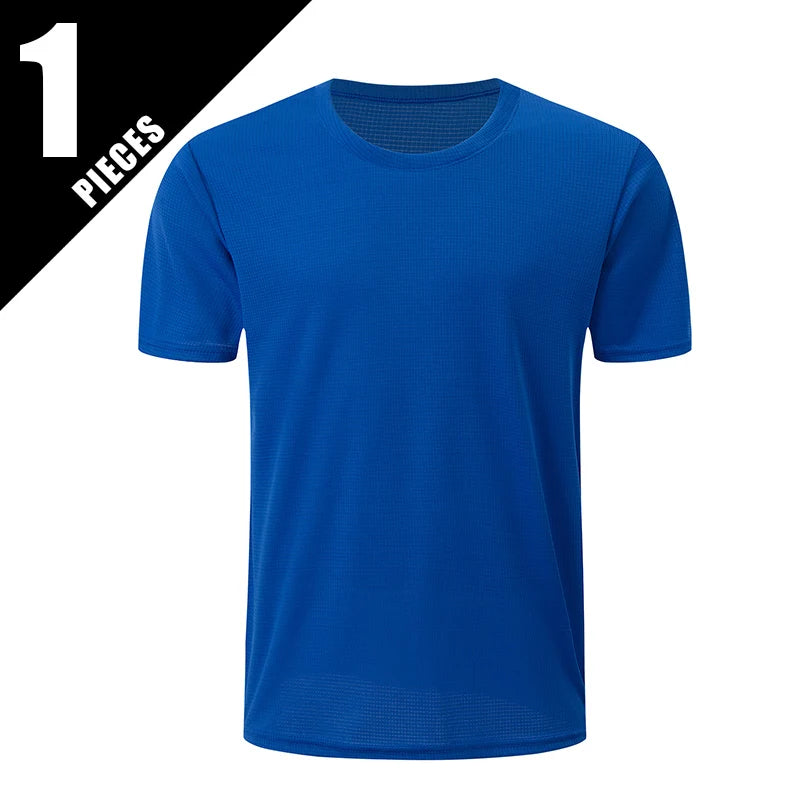 Men’s Waffle Knit Sports T-Shirt – Solid Color Fitness & Running Top (1/5 Pcs)