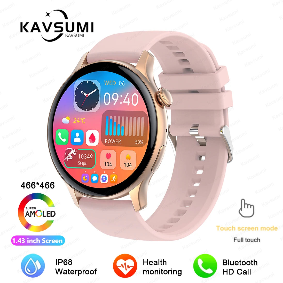 2024 NFC Smartwatch for Women with GPS & Bluetooth