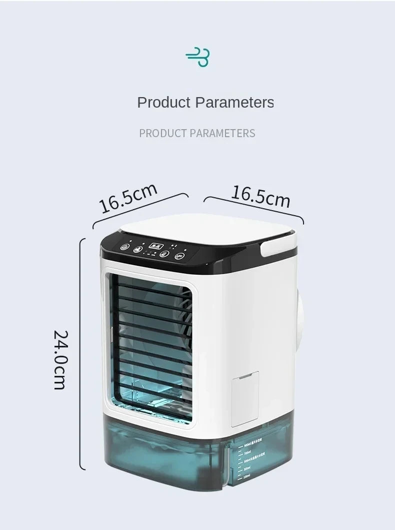 Portable Desktop Air Cooler Fan – Dual Spray & Night Light
