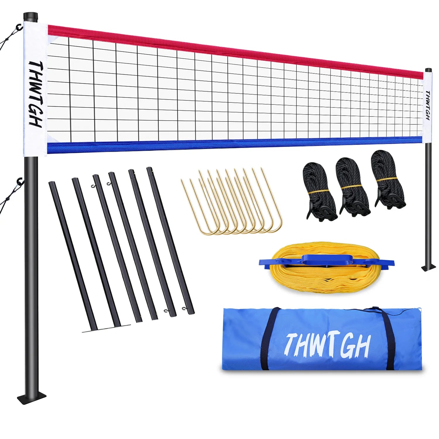 Portable Outdoor Volleyball Net Set with Adjustable Poles
