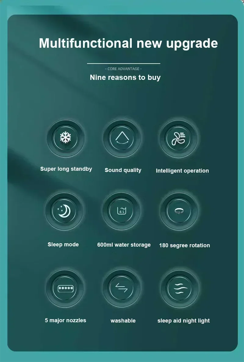 3-in-1 Portable Air Cooler Fan – Mini AC, Humidifier & LED Night Light