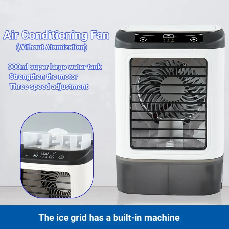 Portable Desktop Air Cooler Fan – Dual Spray & Night Light