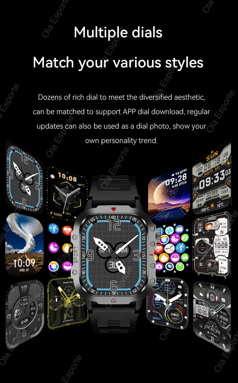 Military GPS Smartwatch – Waterproof Outdoor Sport Tracker with Flashlight & Compass