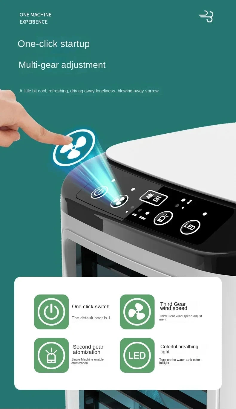 Portable Desktop Air Cooler Fan – Dual Spray & Night Light