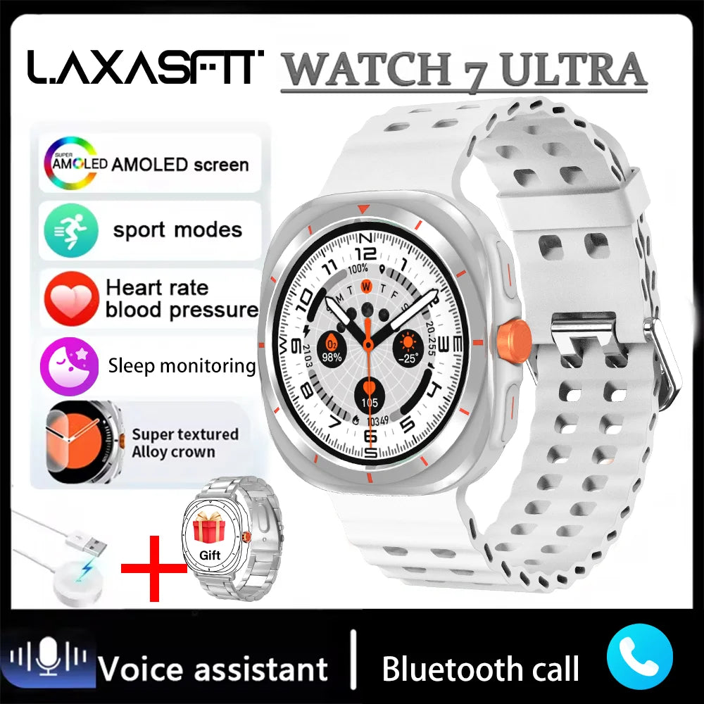 LAXASFIT GT7 Ultra Smartwatch – AMOLED Bluetooth Call Fitness Tracker