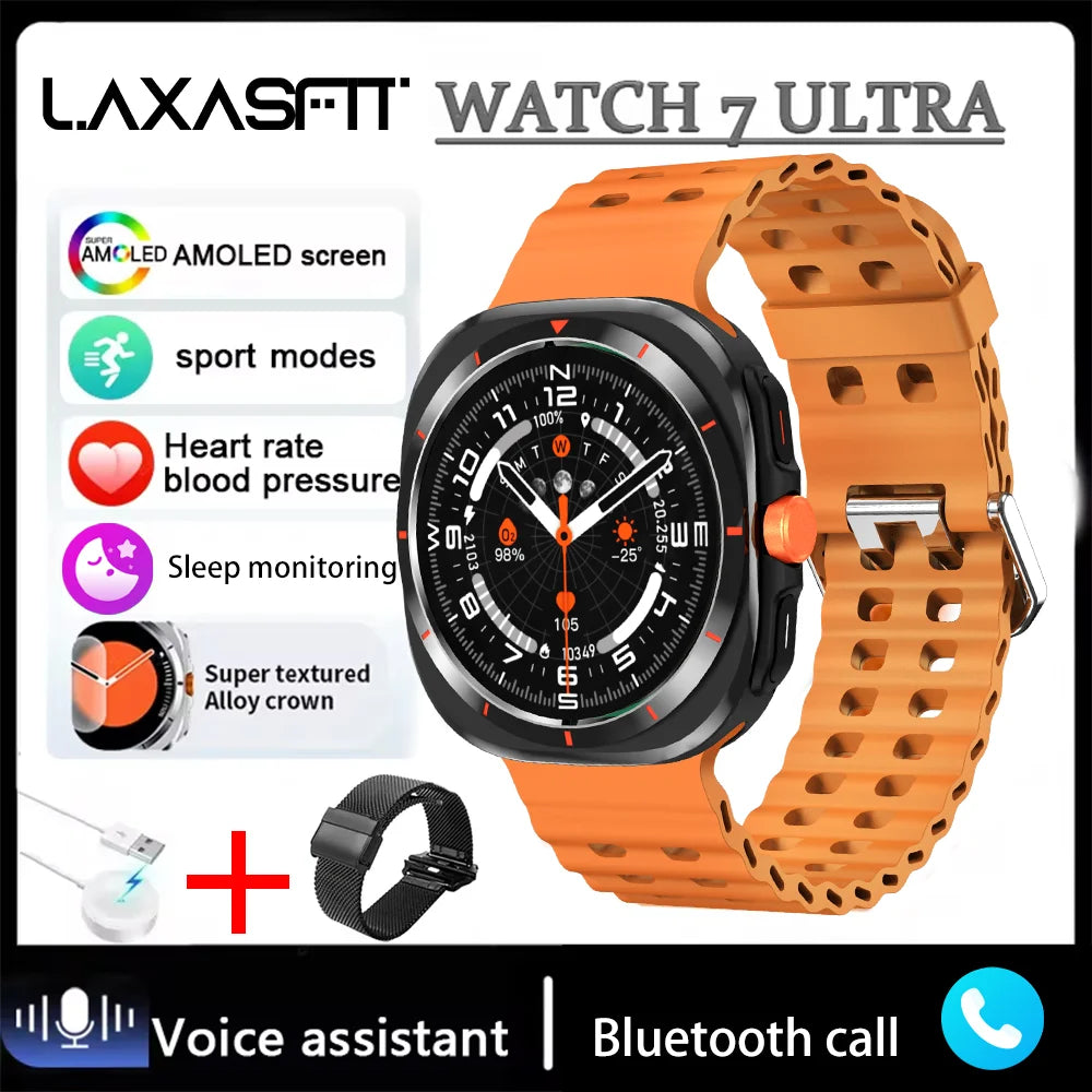 LAXASFIT GT7 Ultra Smartwatch – AMOLED Bluetooth Call Fitness Tracker