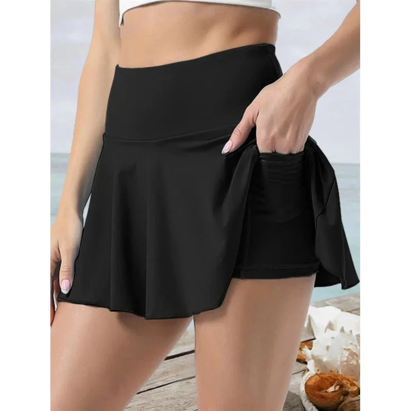 Women’s High Waist Tennis Skort with Shorts
