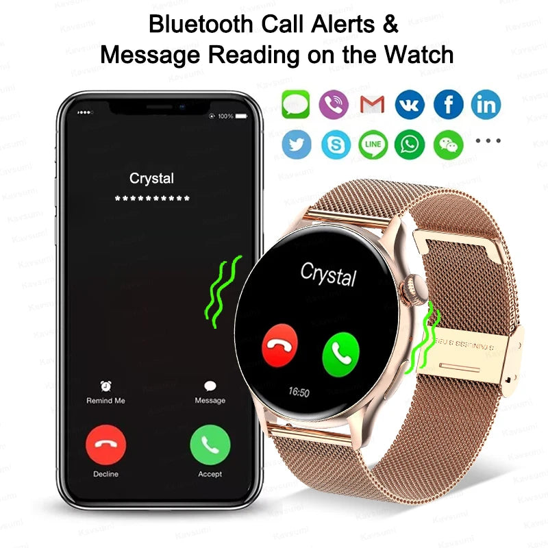 2024 NFC Smartwatch for Women with GPS & Bluetooth