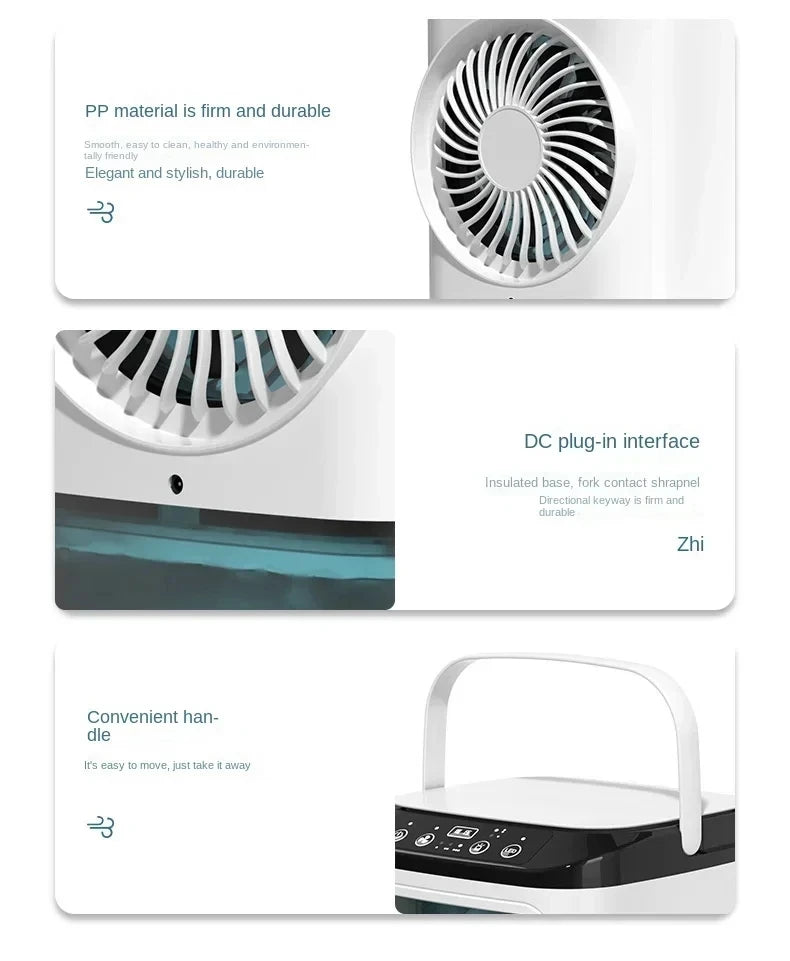 Portable Desktop Air Cooler Fan – Dual Spray & Night Light