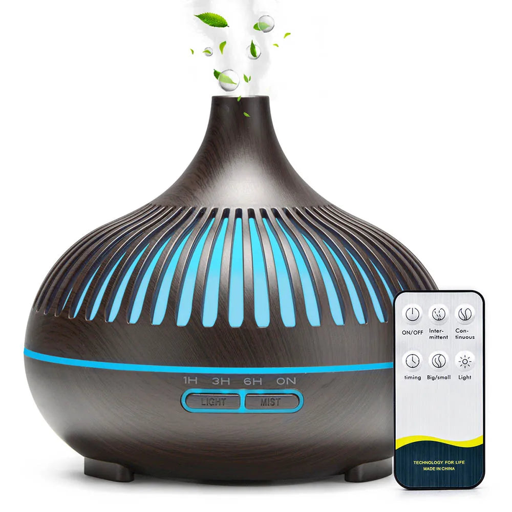 500ML Wood Grain Aromatherapy Diffuser with Remote