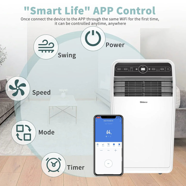 Shinco 12,000 BTU Portable Air Conditioner – 3-in-1 AC Unit