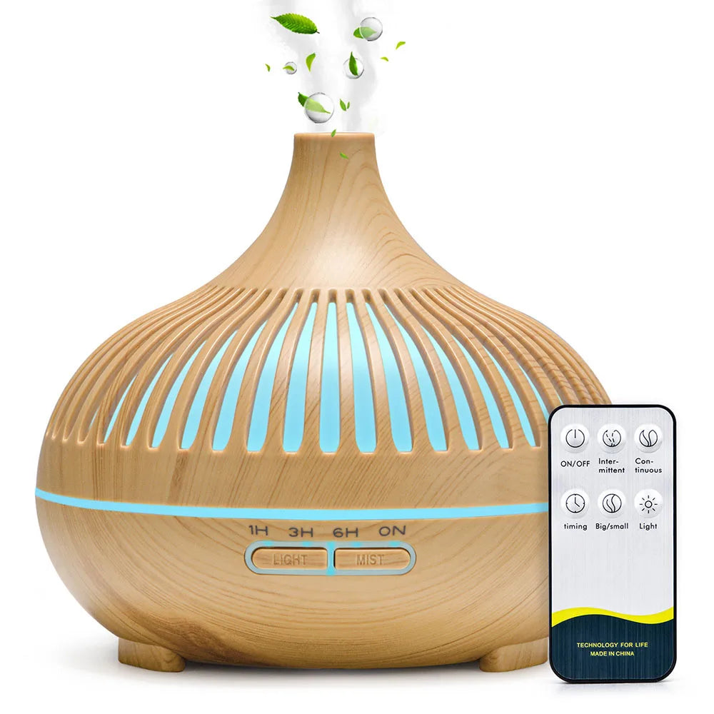 500ML Wood Grain Aromatherapy Diffuser with Remote