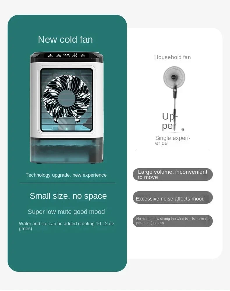 Portable Desktop Air Cooler Fan – Dual Spray & Night Light