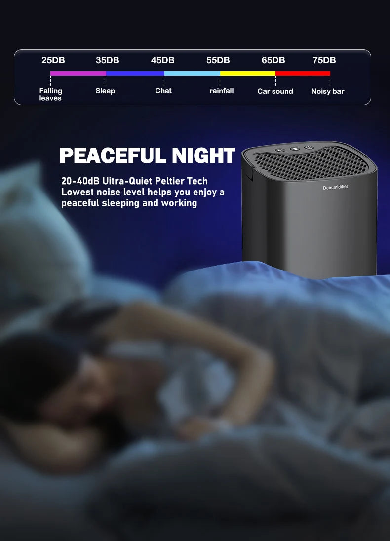 Portable Air Dehumidifier – Quiet Home & Office Moisture Absorber