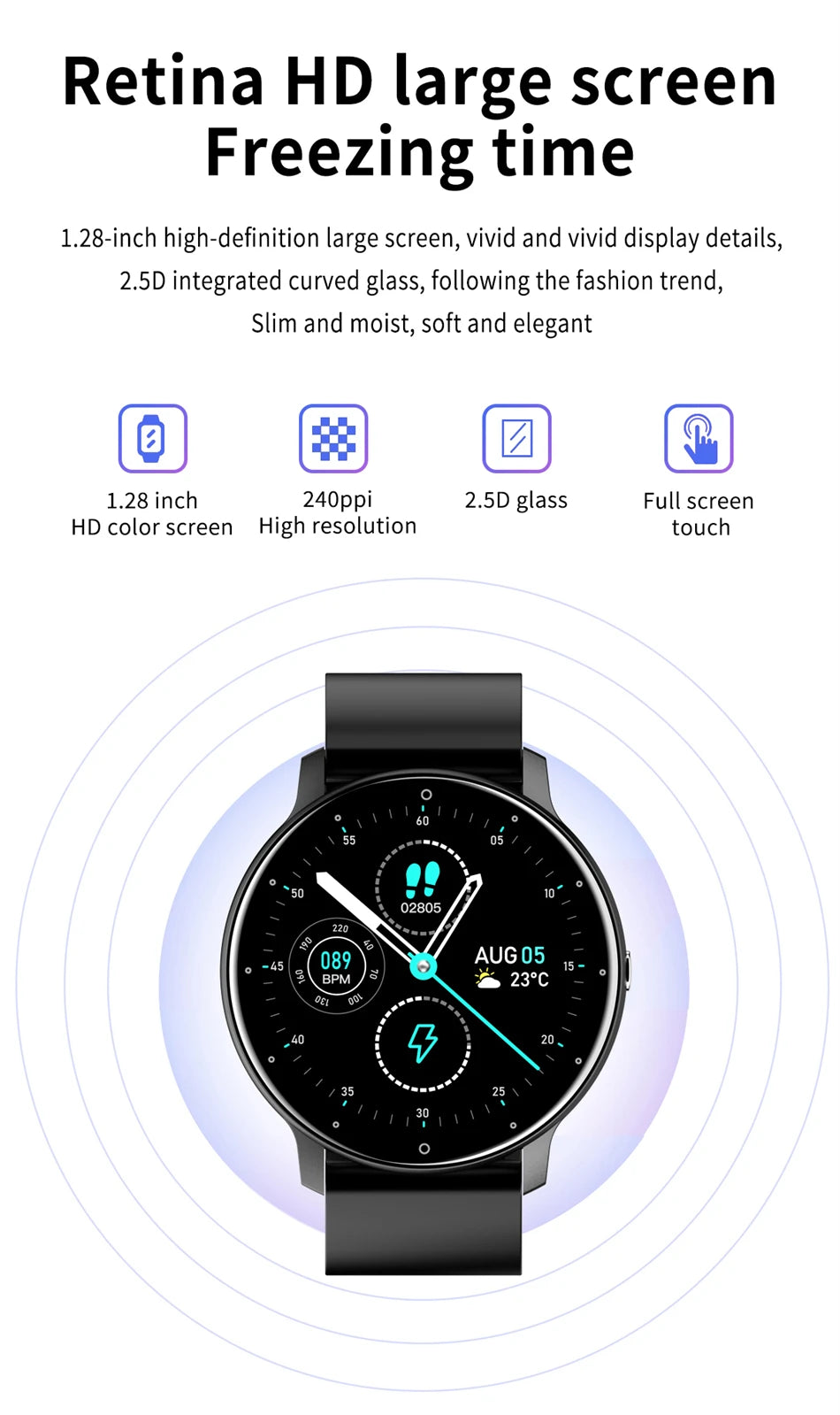 LIGE Smartwatch – Full Touch Bluetooth 5.2 Call & Fitness Tracker (IP67)