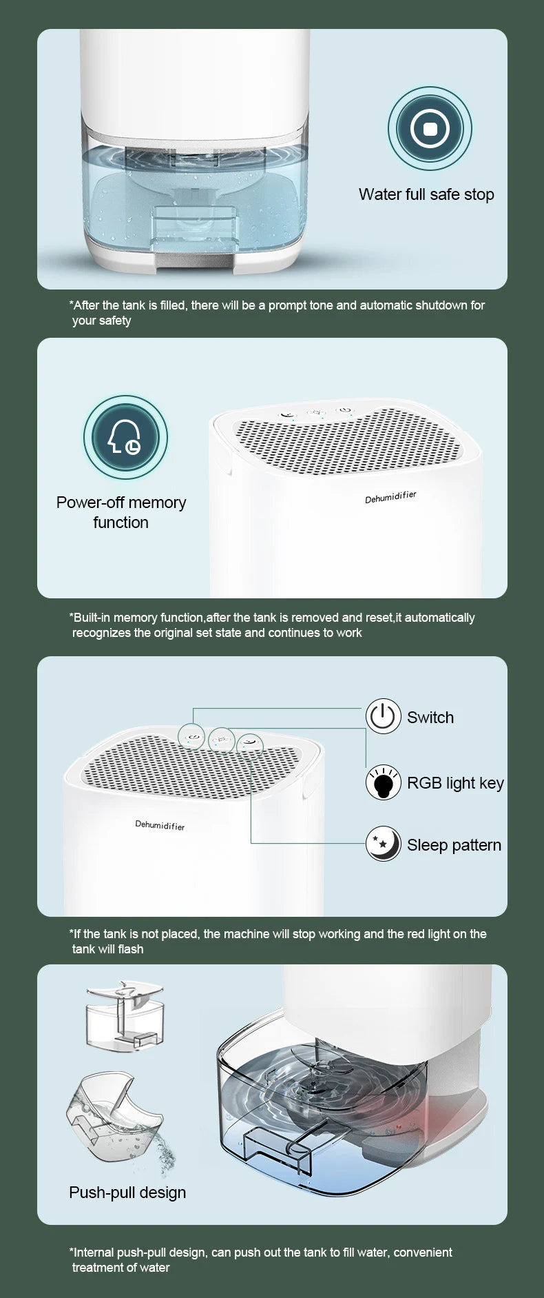 Portable Air Dehumidifier – Quiet Home & Office Moisture Absorber