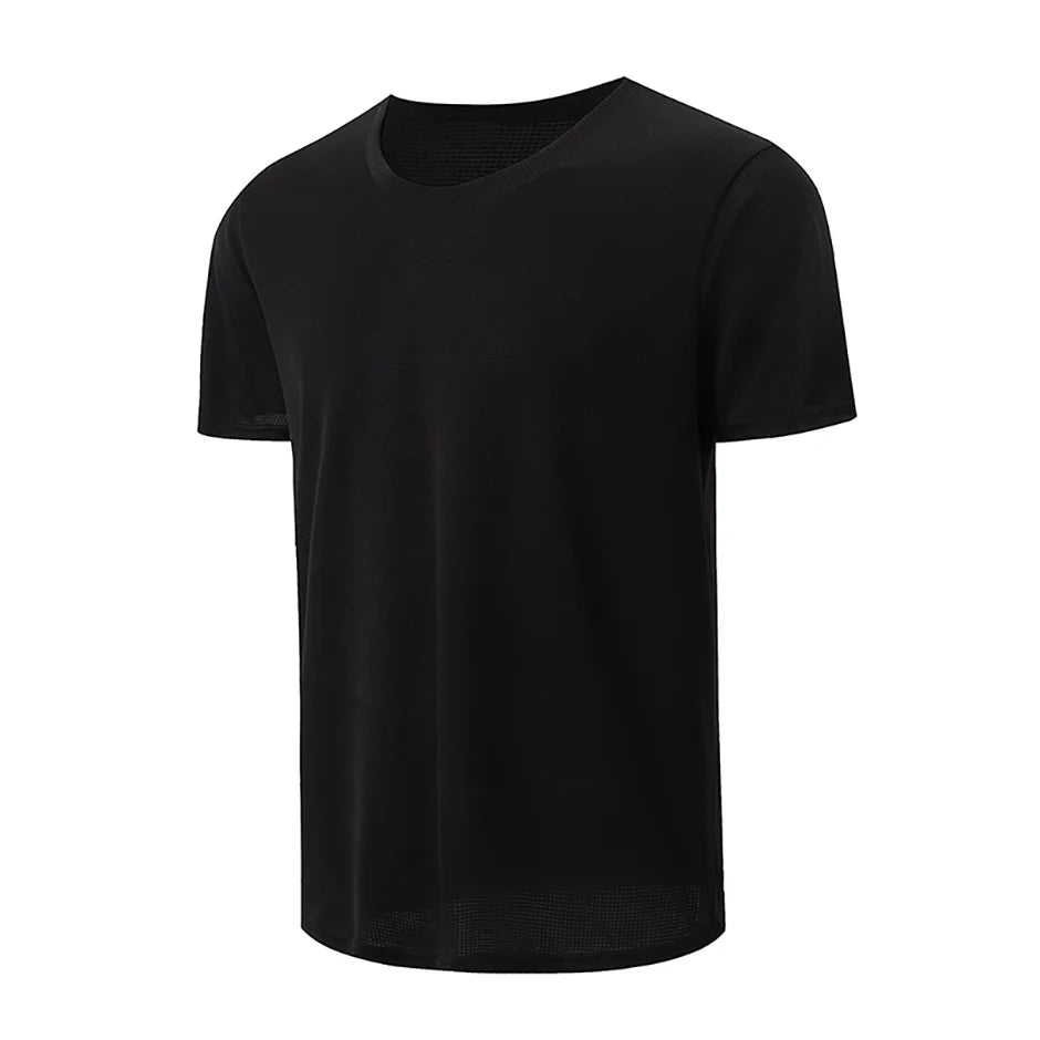 Men’s Waffle Knit Sports T-Shirt – Solid Color Fitness & Running Top (1/5 Pcs)