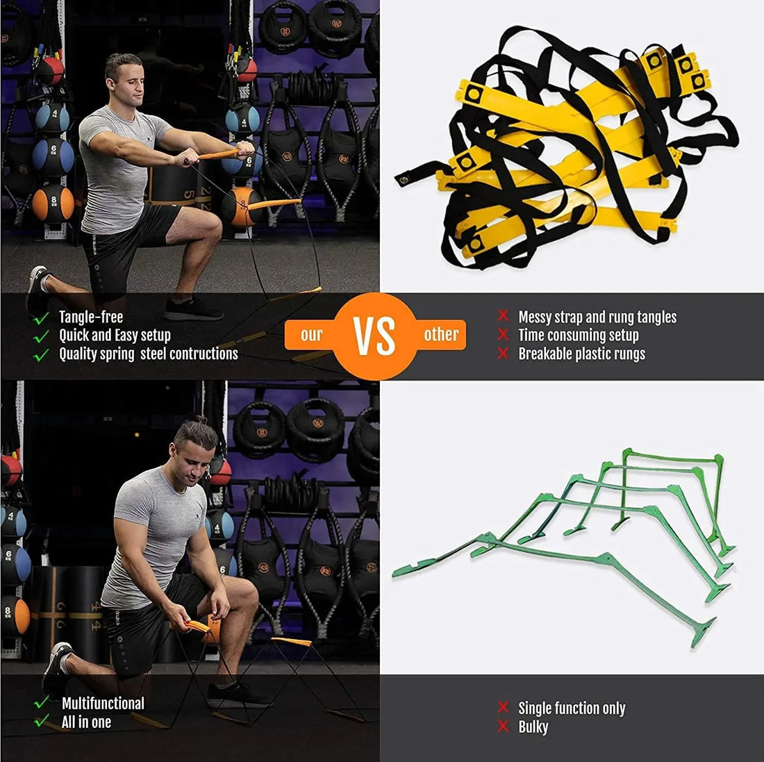 Dual-Purpose Agility Ladder – Soccer & Speed Training Equipment