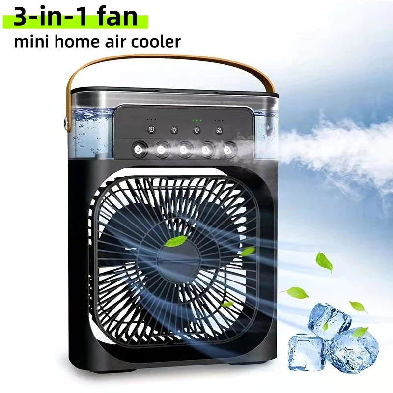 3-in-1 Portable Air Cooler Fan – Mini AC, Humidifier & LED Night Light