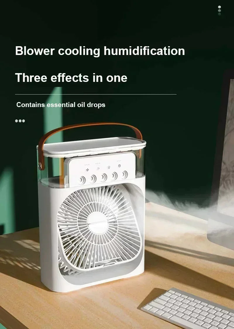 3-in-1 Portable Air Cooler Fan – Mini AC, Humidifier & LED Night Light