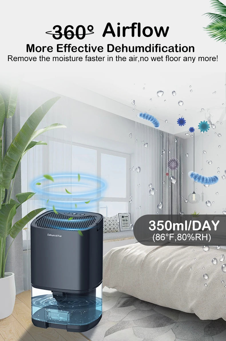 Portable Air Dehumidifier – Quiet Home & Office Moisture Absorber