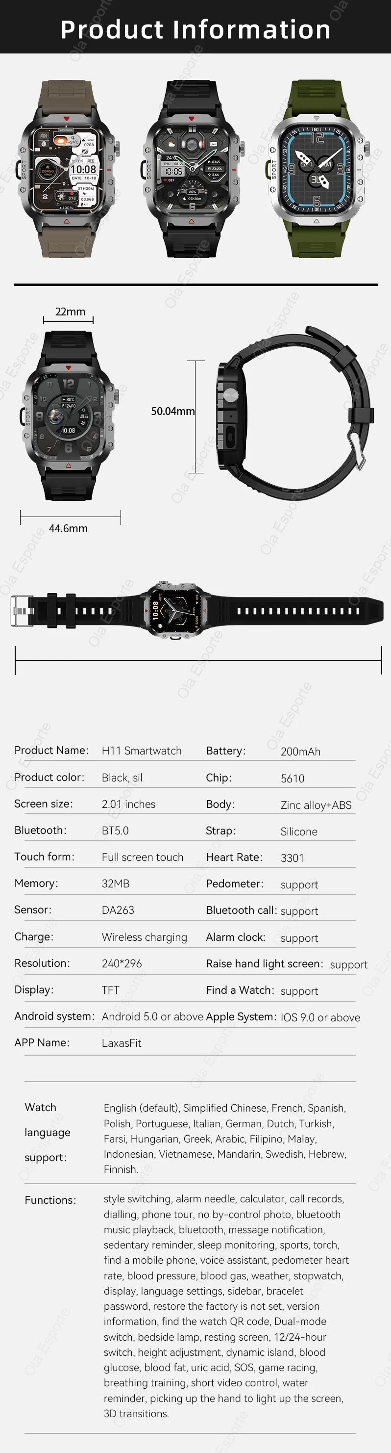 Military GPS Smartwatch – Waterproof Outdoor Sport Tracker with Flashlight & Compass