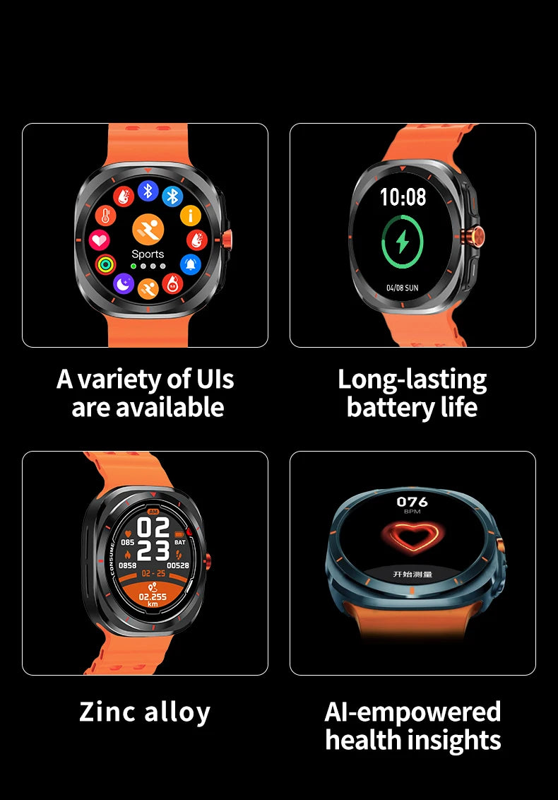 LAXASFIT GT7 Ultra Smartwatch – AMOLED Bluetooth Call Fitness Tracker