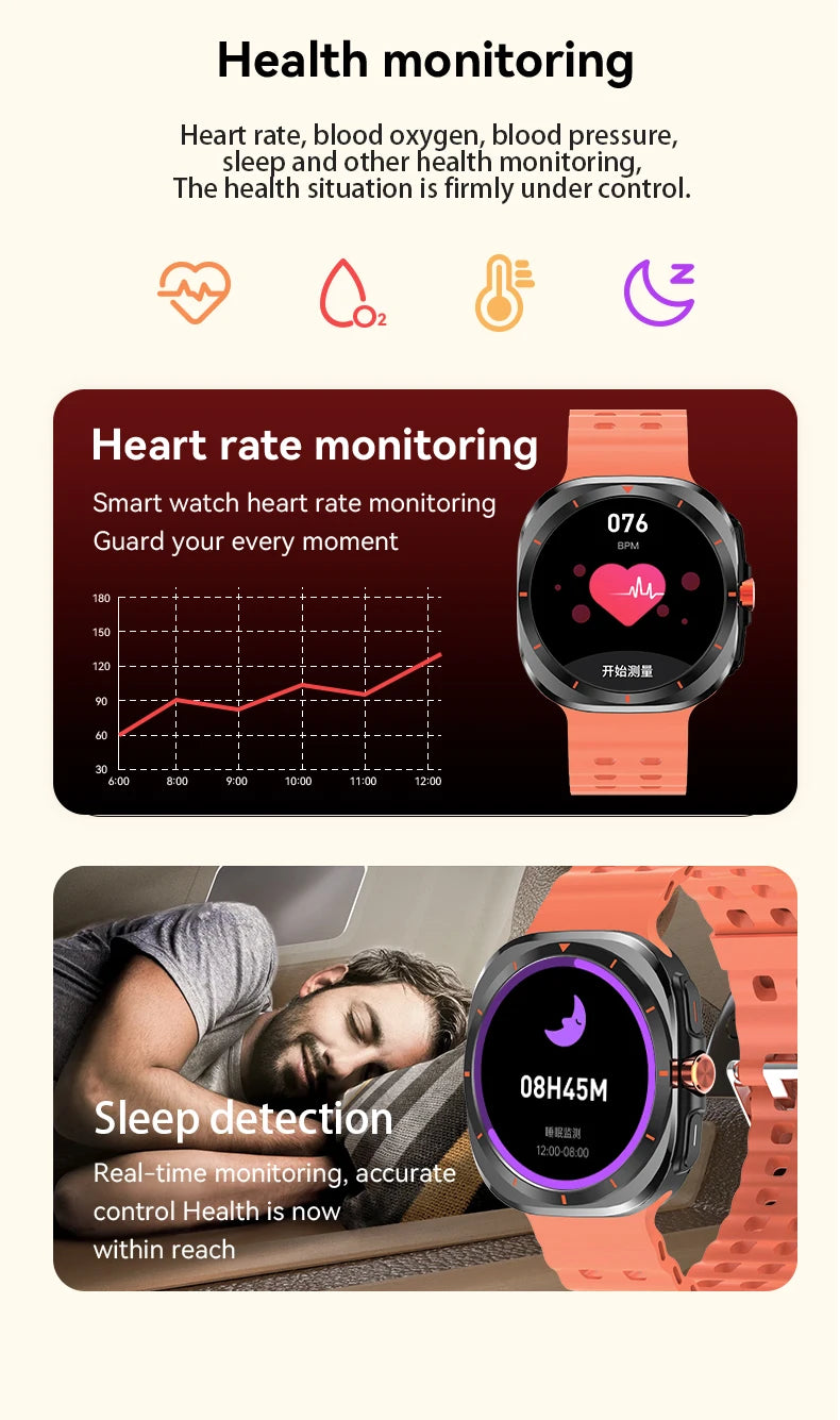 LAXASFIT GT7 Ultra Smartwatch – AMOLED Bluetooth Call Fitness Tracker