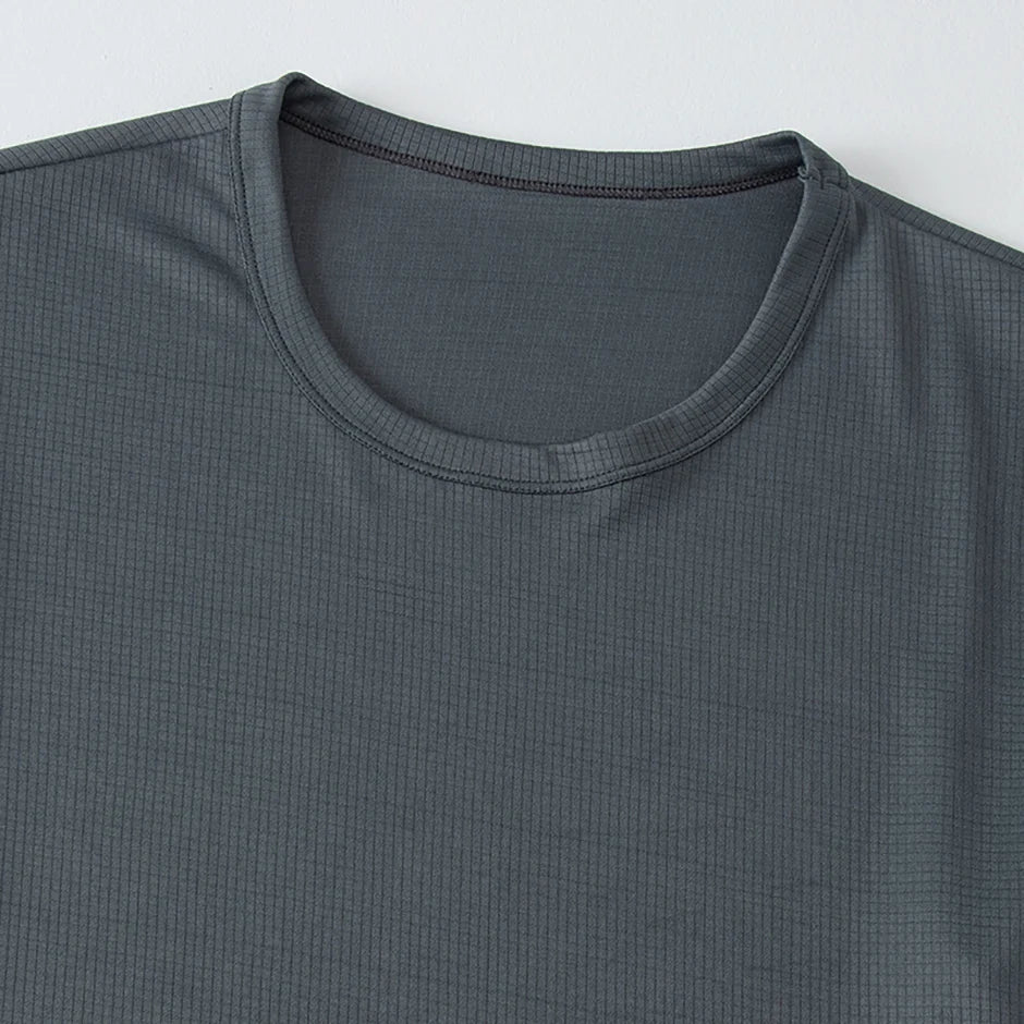 Men’s Waffle Knit Sports T-Shirt – Solid Color Fitness & Running Top (1/5 Pcs)