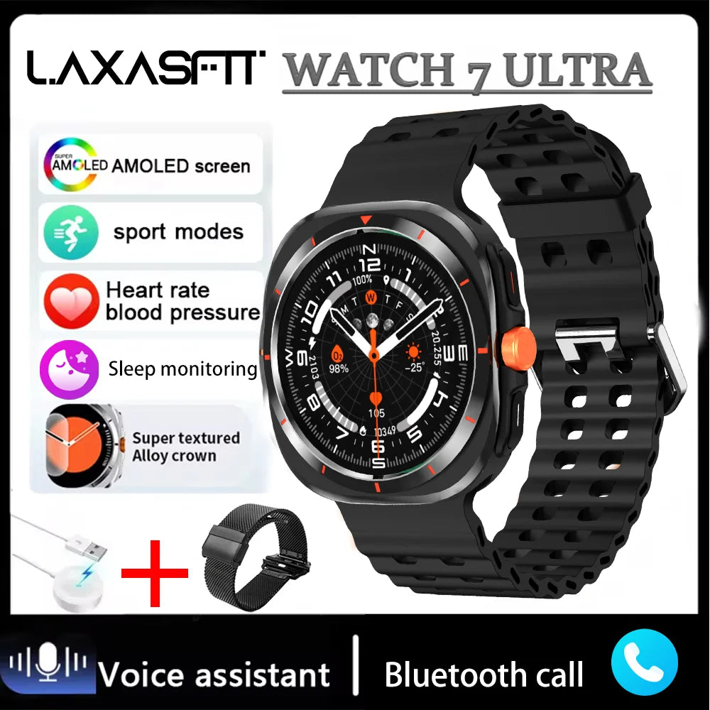 LAXASFIT GT7 Ultra Smartwatch – AMOLED Bluetooth Call Fitness Tracker
