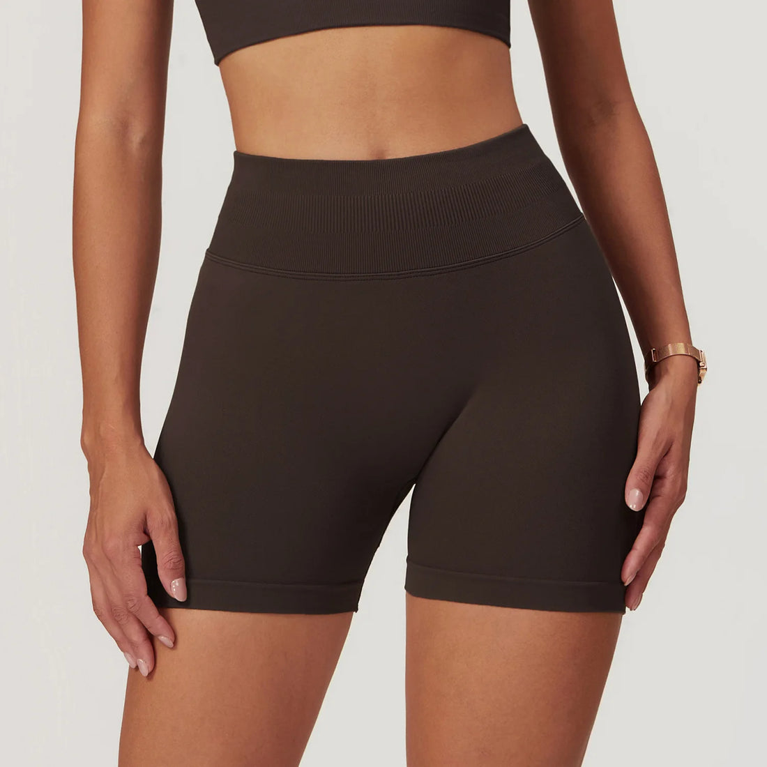 Women’s Ribbed High Waist Yoga Shorts