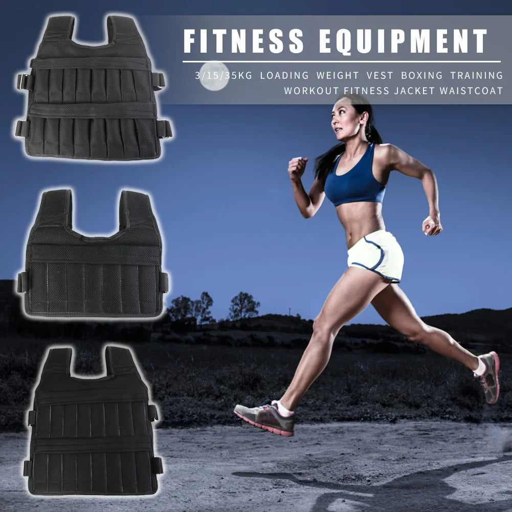Adjustable Weighted Training Vest – Empty Bag Fitness Jacket 3–35kg