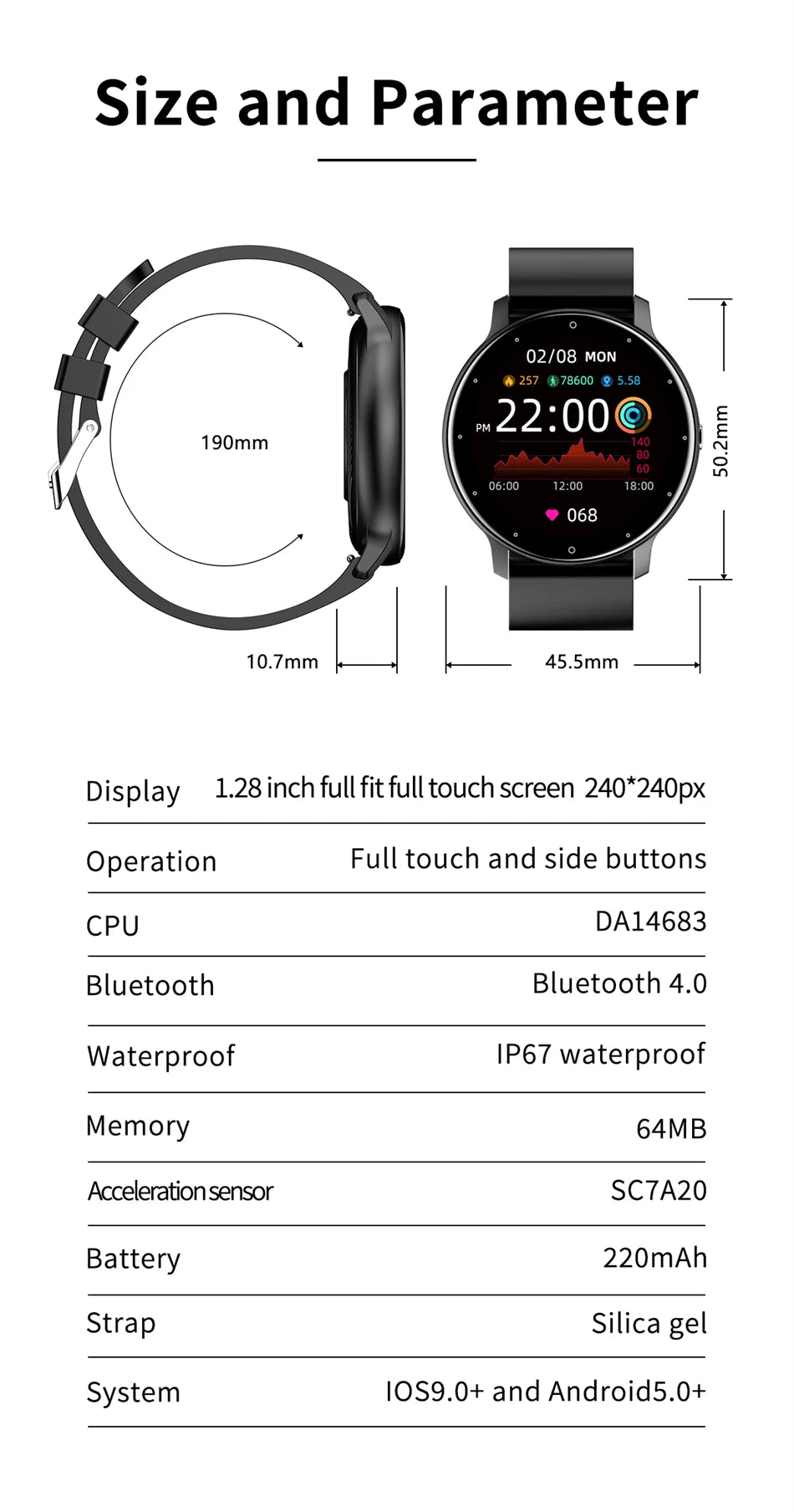 LIGE Smartwatch – Full Touch Bluetooth 5.2 Call & Fitness Tracker (IP67)