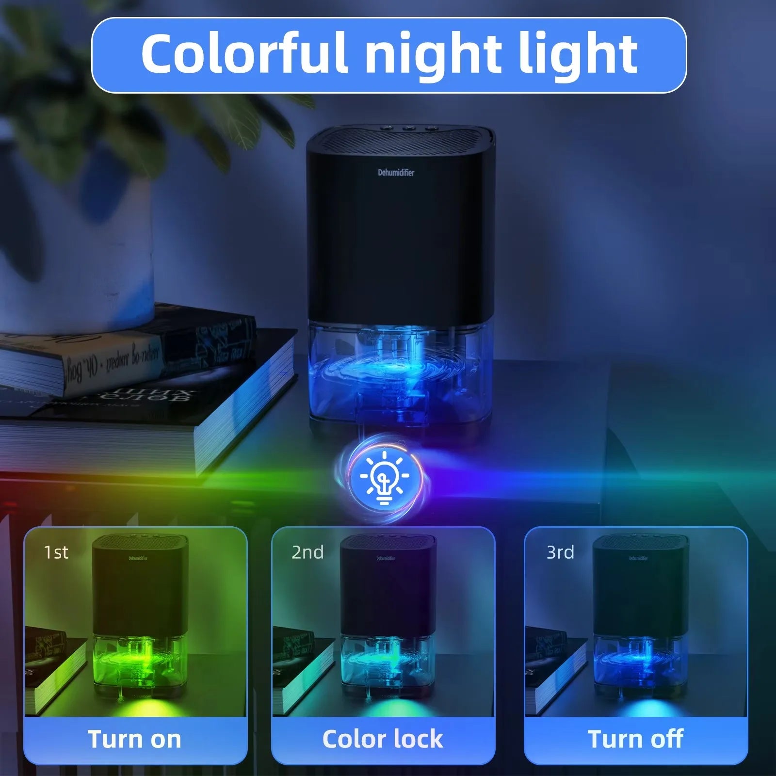 Portable Air Dehumidifier – Quiet Home & Office Moisture Absorber