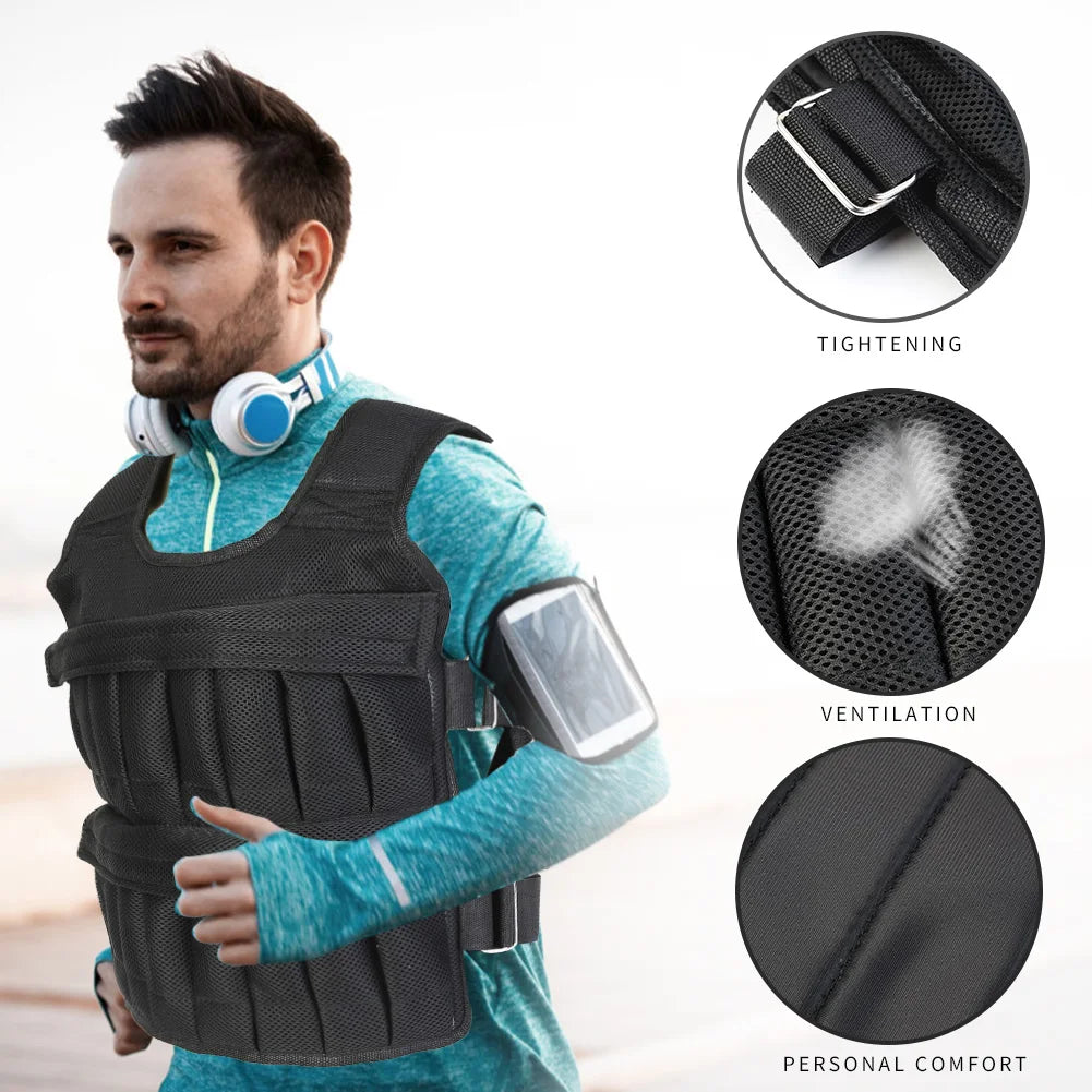 Adjustable Weighted Training Vest – Empty Bag Fitness Jacket 3–35kg