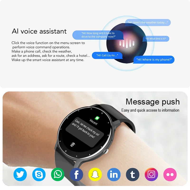 LIGE Smartwatch – Full Touch Bluetooth 5.2 Call & Fitness Tracker (IP67)