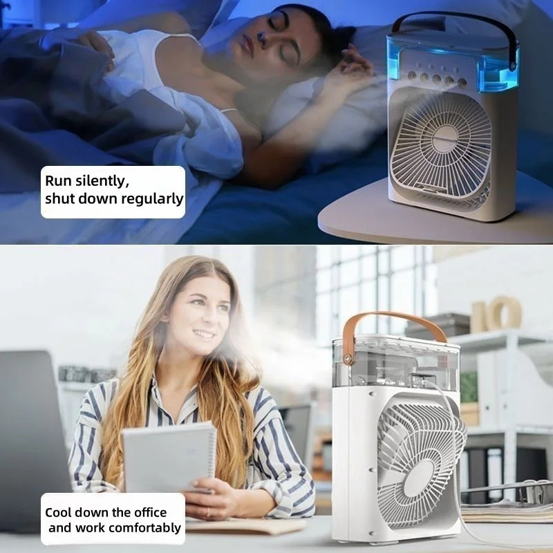 3-in-1 Portable Air Cooler Fan – Mini AC, Humidifier & LED Night Light